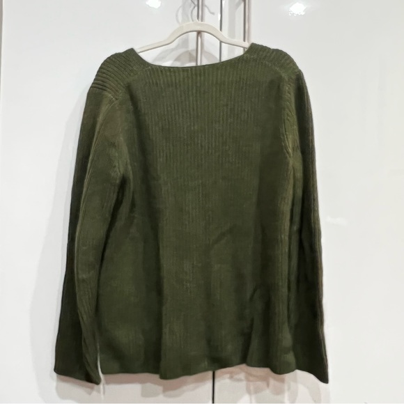 Olive Green J. Crew Knit Cozy Fall Sweater - Picture 4 of 8